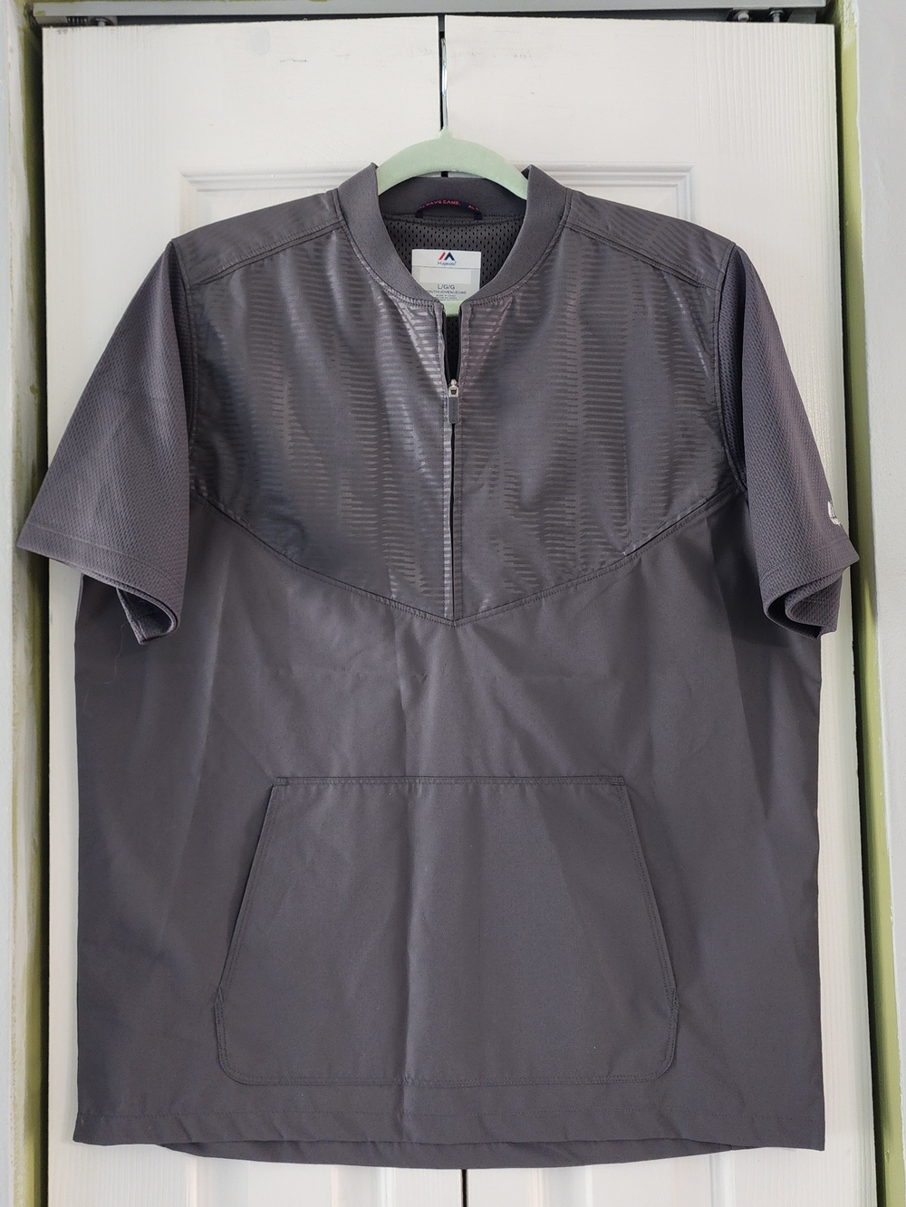 Majestic Black Athletic Cool Base Short Sleeve Train Jacket Youth Large